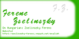 ferenc zselinszky business card